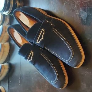 Stacy Adams 9 blue suede loafers